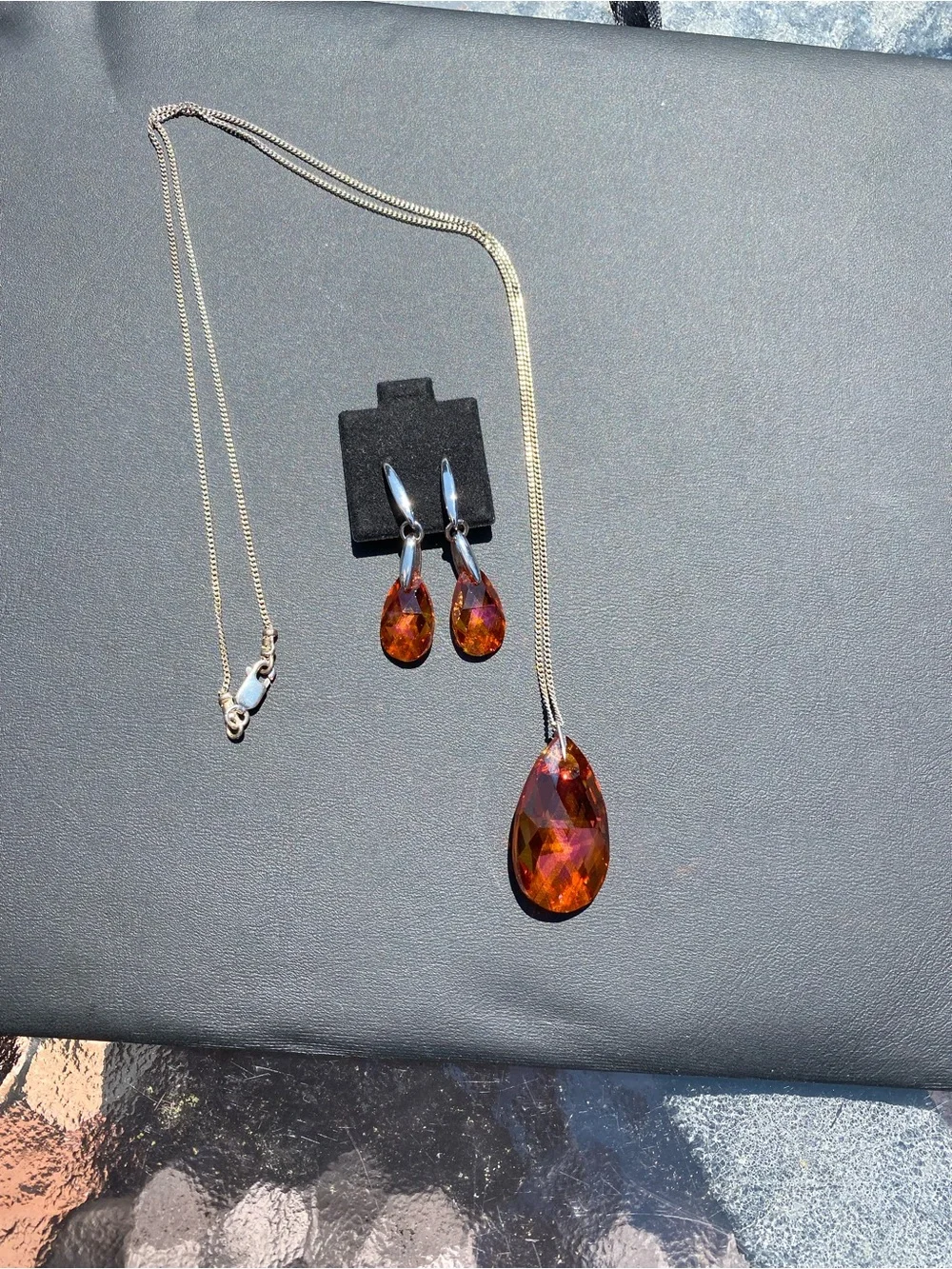Swarovski set crystal astral pink with Golden Tones